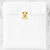 Kawaii Baby Frog Holding a Heart Ronde Sticker (Tas)