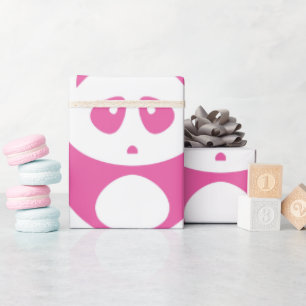 Kawaii Baby Pink en White Panda Pattern Cadeaupapier