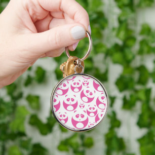 Kawaii Baby Pink en White Panda Pattern Sleutelhanger