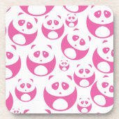 Kawaii Baby Roze en White Panda Pattern Bier Onderzetter (Voorkant)