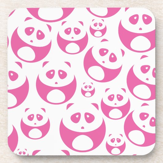 Kawaii Baby Roze en White Panda Pattern Bier Onderzetter (Voorkant)