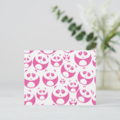 Kawaii Baby Roze en White Panda Pattern Briefkaart (Staand voorkant)
