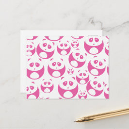 Kawaii Baby Roze en White Panda Pattern Briefkaart