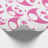 Kawaii Baby Roze en White Panda Pattern Cadeaupapier (Hoek)