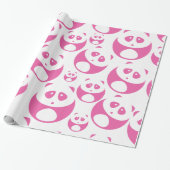 Kawaii Baby Roze en White Panda Pattern Cadeaupapier (Uitgerold)
