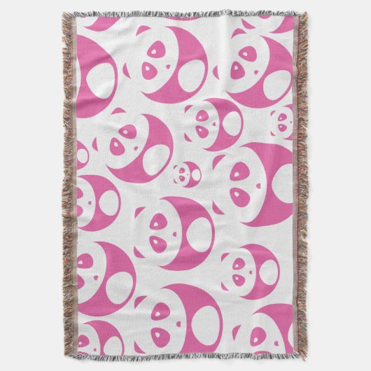 Kawaii Baby Roze en White Panda Pattern Deken (Voorkant Verticaal)
