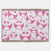 Kawaii Baby Roze en White Panda Pattern Deken (Voorkant)