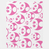 Kawaii Baby Roze en White Panda Pattern Fleece Deken (Voorkant)