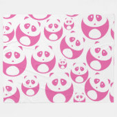 Kawaii Baby Roze en White Panda Pattern Fleece Deken (Voorkant (Horizontaal))