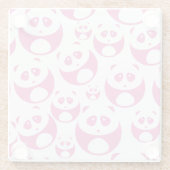 Kawaii Baby Roze en White Panda Pattern Glazen Onderzetter (Achterkant)