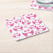 Kawaii Baby Roze en White Panda Pattern Kartonnen Onderzetters (Schuin)