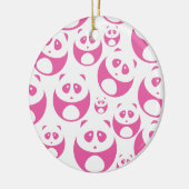 Kawaii Baby Roze en White Panda Pattern Keramisch Ornament (Links)