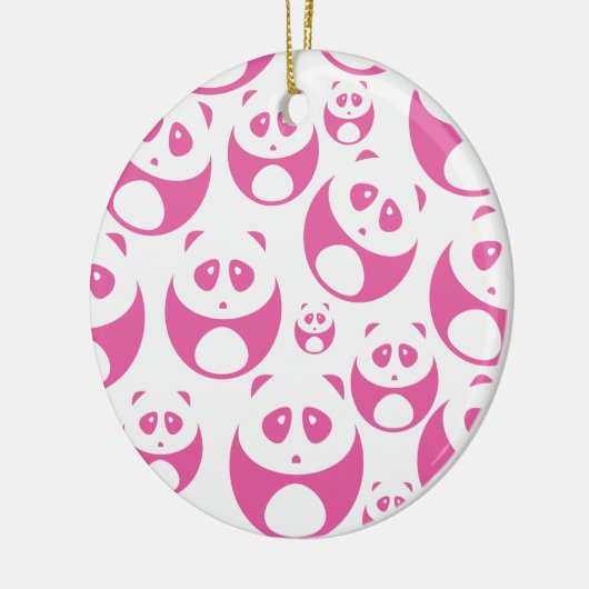Kawaii Baby Roze en White Panda Pattern Keramisch Ornament (Links)