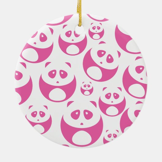 Kawaii Baby Roze en White Panda Pattern Keramisch Ornament (Achterkant)