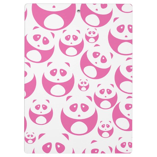 Kawaii Baby Roze en White Panda Pattern Klembord (Achterkant)