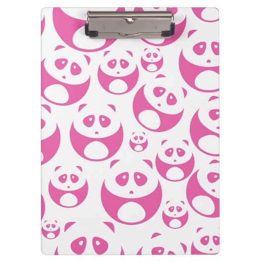 Kawaii Baby Roze en White Panda Pattern Klembord (Voorkant)