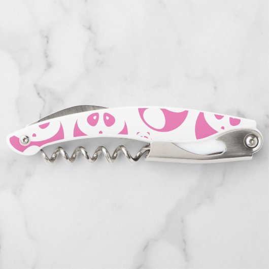 Kawaii Baby Roze en White Panda Pattern Kurkentrekker (Achterkant)