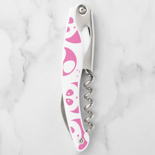 Kawaii Baby Roze en White Panda Pattern Kurkentrekker (Achterkant)