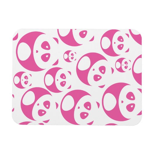 Kawaii Baby Roze en White Panda Pattern Magneet (Horizontaal)
