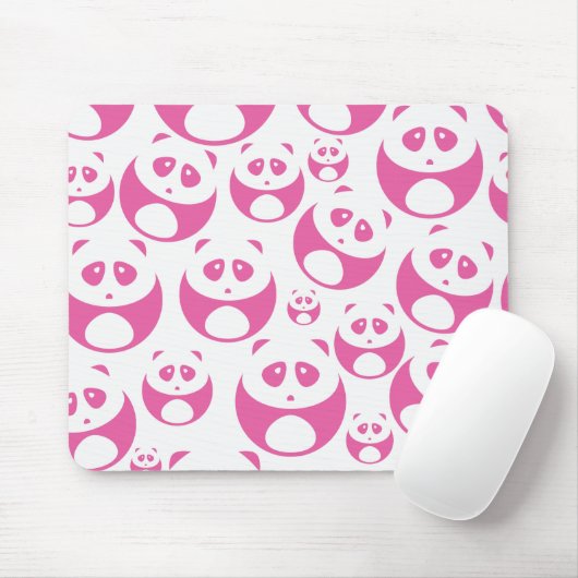Kawaii Baby Roze en White Panda Pattern Muismat (Met muis)