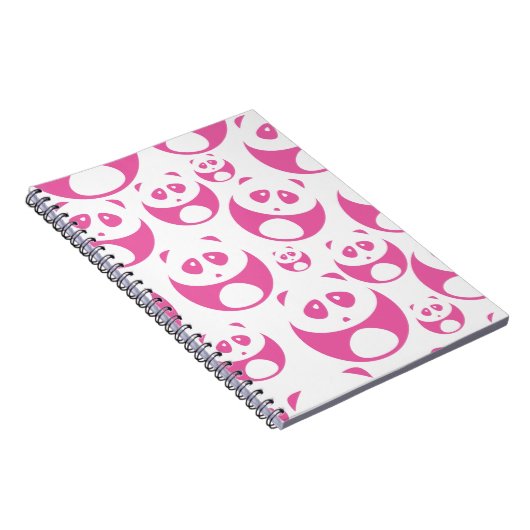 Kawaii Baby Roze en White Panda Pattern Notitieboek (Rechterzijde)