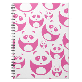 Kawaii Baby Roze en White Panda Pattern Notitieboek