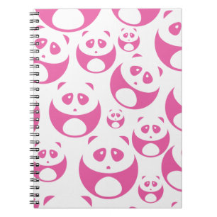 Kawaii Baby Roze en White Panda Pattern Notitieboek