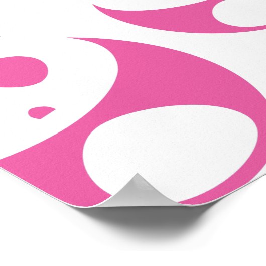 Kawaii Baby Roze en White Panda Pattern Poster (Hoek)