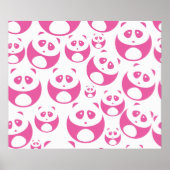 Kawaii Baby Roze en White Panda Pattern Poster (Voorkant)
