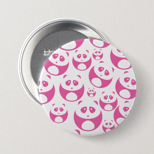 Kawaii Baby Roze en White Panda Pattern Ronde Button 7,6 Cm (Voorkant /achterkant)