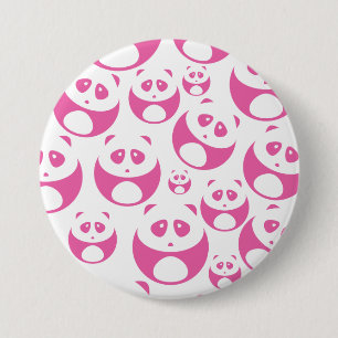 Kawaii Baby Roze en White Panda Pattern Ronde Button 7,6 Cm