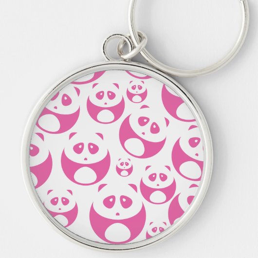 Kawaii Baby Roze en White Panda Pattern Sleutelhanger (Voorkant)