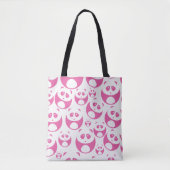 Kawaii Baby Roze en White Panda Pattern Tote Bag (Voorkant)