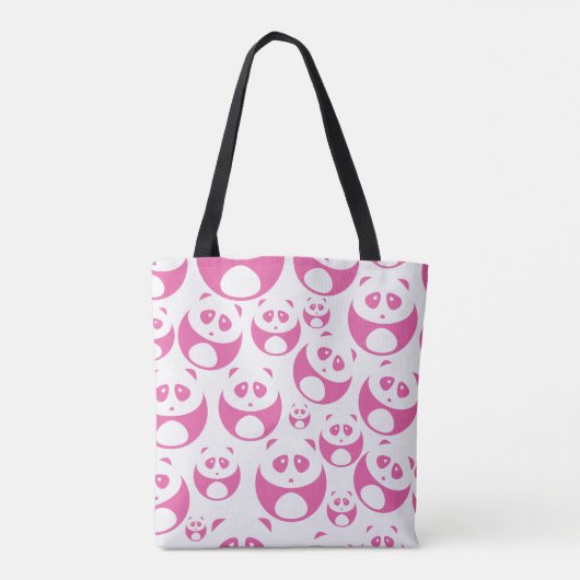 Kawaii Baby Roze en White Panda Pattern Tote Bag (Achterkant)