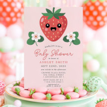 Kawaii Baby Shower met Aardbeien Thema