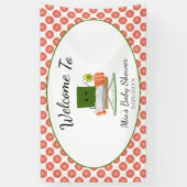 Kawaii Baby shower: Sushi en Salmon Roll Welkom Spandoek (Verticaal)