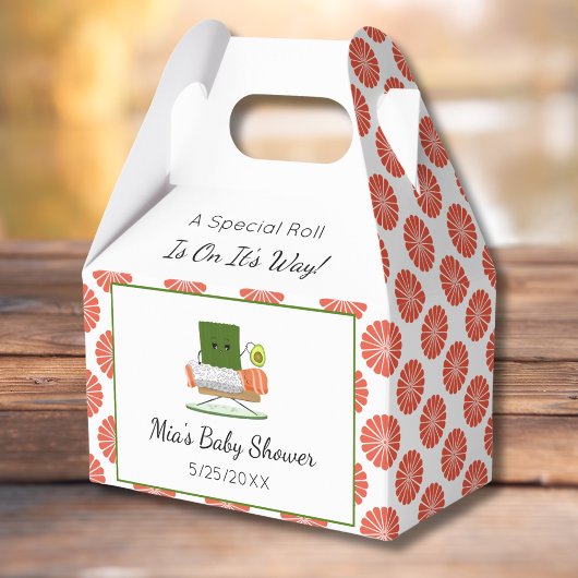 Kawaii Baby shower: Sushi en zalmrol Thema Bedankdoosjes