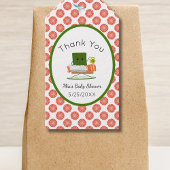 Kawaii Baby shower: Sushi en zalmrol Thema Cadeaulabel