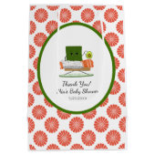 Kawaii Baby shower: Sushi en zalmrol Thema Medium Cadeauzakje (Achterkant)