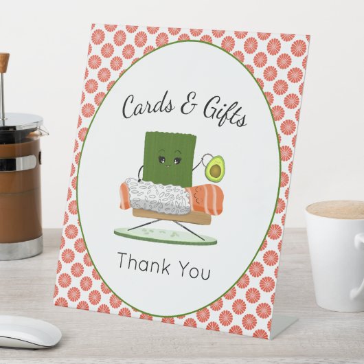 Kawaii Baby shower: Sushi Salmon Roll Kaarten & Gi Reclamebord Met Voetstuk (Insitu)