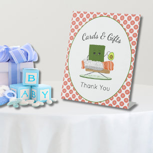 Kawaii Baby shower: Sushi Salmon Roll Kaarten & Gi Reclamebord Met Voetstuk