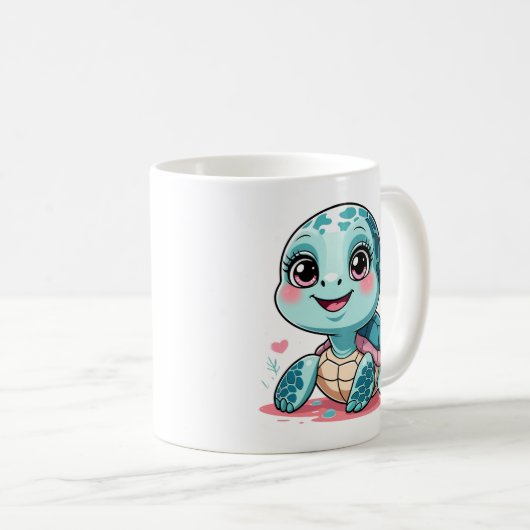 Kawaii Baby Turtle Mug Koffiemok (Voorkant rechts)