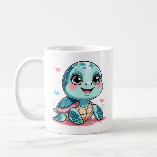 Kawaii Baby Turtle Mug Koffiemok (Links)