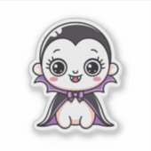 Kawaii Baby Vampire Halloween Sticker (Voorkant)