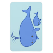 Kawaii Baby Whale en Mama Whale buigzame magneet (Verticaal)
