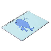 Kawaii Baby Whale en Mama Whale Notitieboek (Linkerzijde)