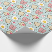 Kawaii Bacon & Fried Egg Deconstructed Sandwich Cadeaupapier (Hoek)