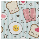 Kawaii Bacon & Fried Egg Deconstructed Sandwich Stof (Close Up)