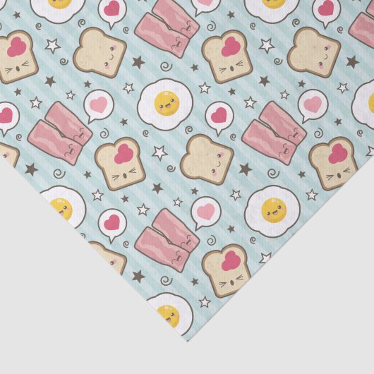 Kawaii Bacon & Fried Egg Deconstructed Sandwich Tissuepapier (Detail)
