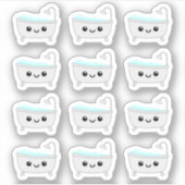 Kawaii badkuip spa bad tijd herinnering Bujo plann Sticker (Voorkant)